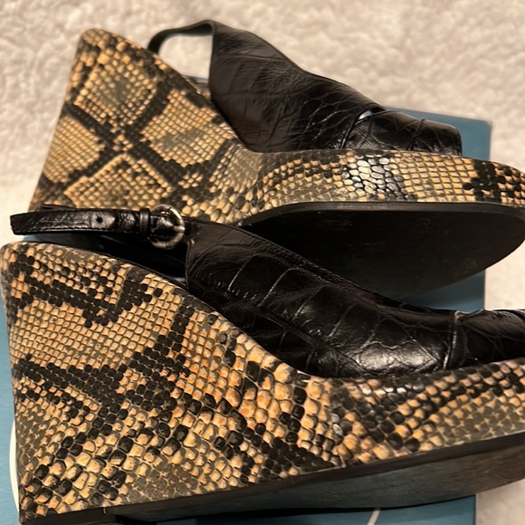 Nine West Freebornr Black Croc Design Wedge Heel - Picture 5 of 8
